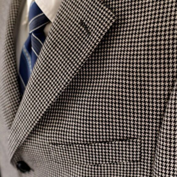 Arnold‎ Brant Thick 100% Cashmere Houndstooth Black White 3 Button Blazer 38S - Picture 4 of 12